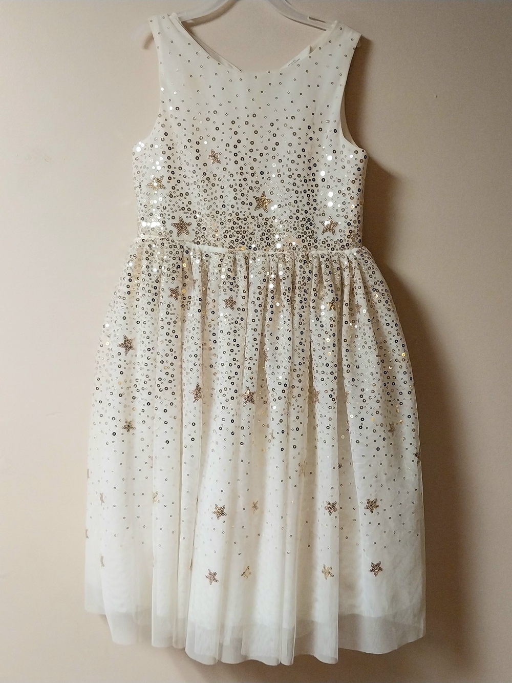 H&M Cream and Gold Star Tulle Party Dress